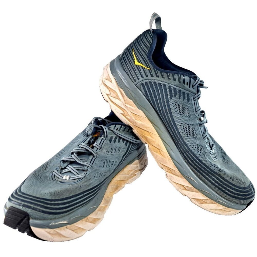 Hoka One One Men's 14  Bondi 6 Blue Low Cut Sneakers FLAW